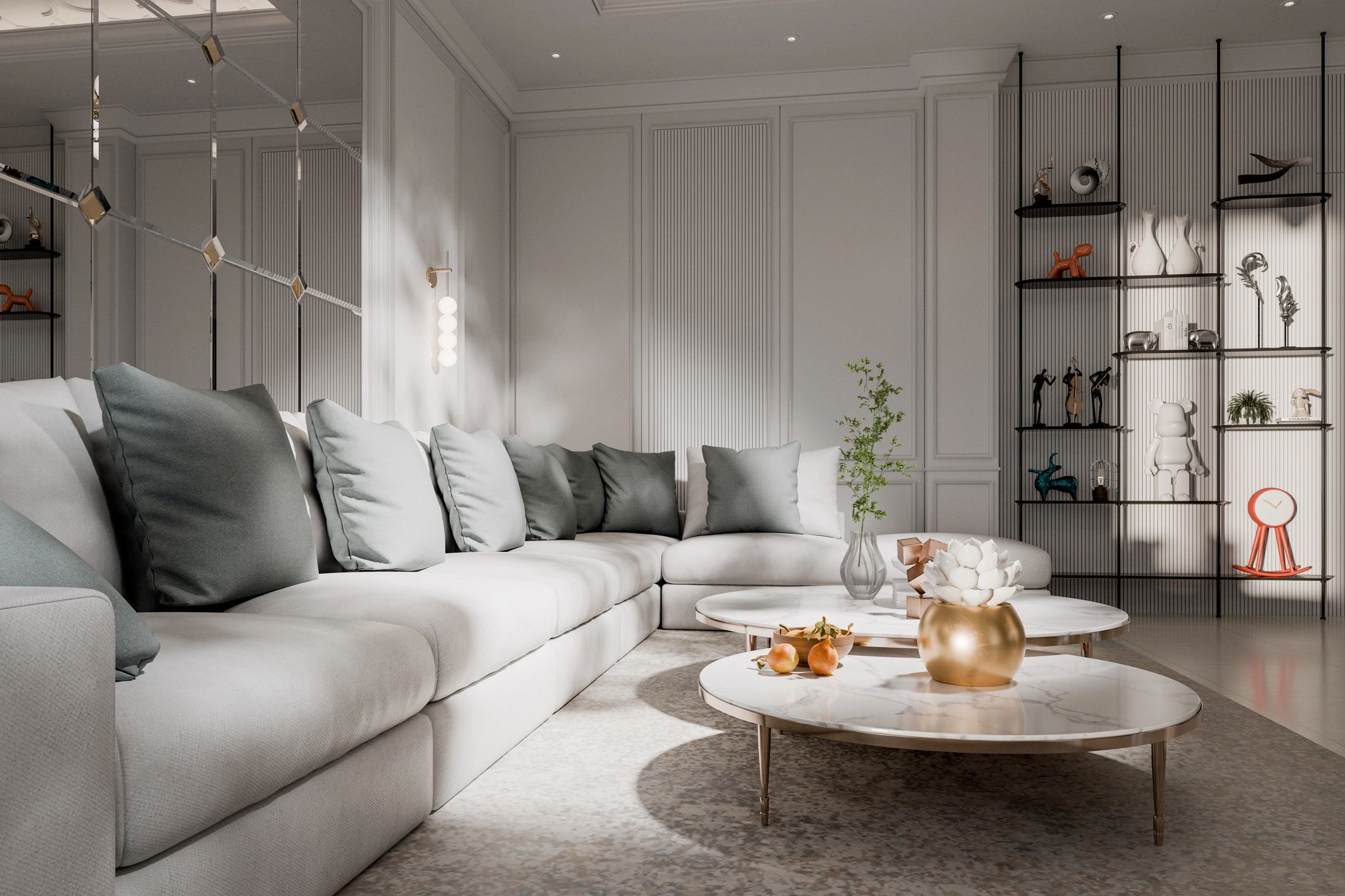 Clean modern living room interior